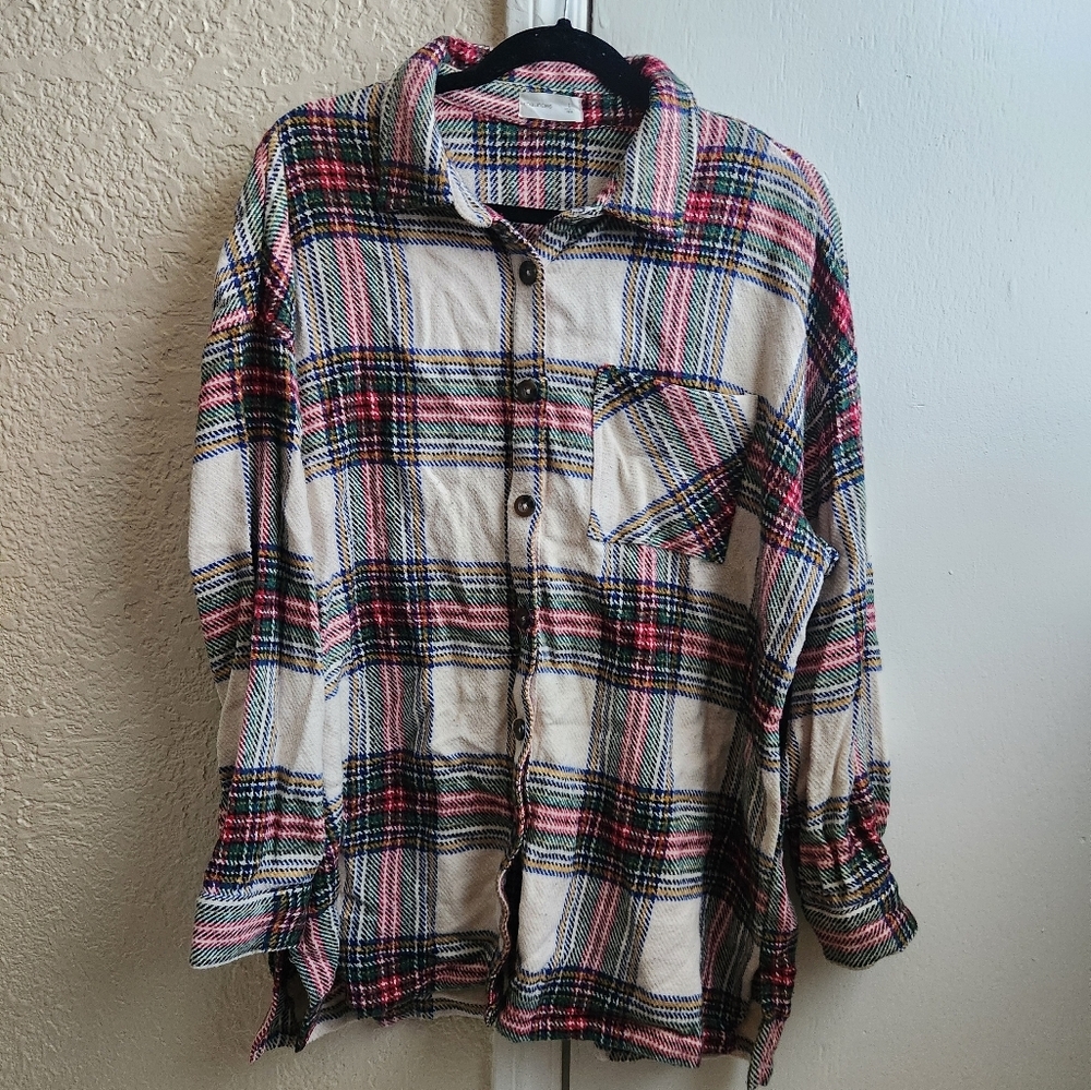 maurices- plaid flannel shacket